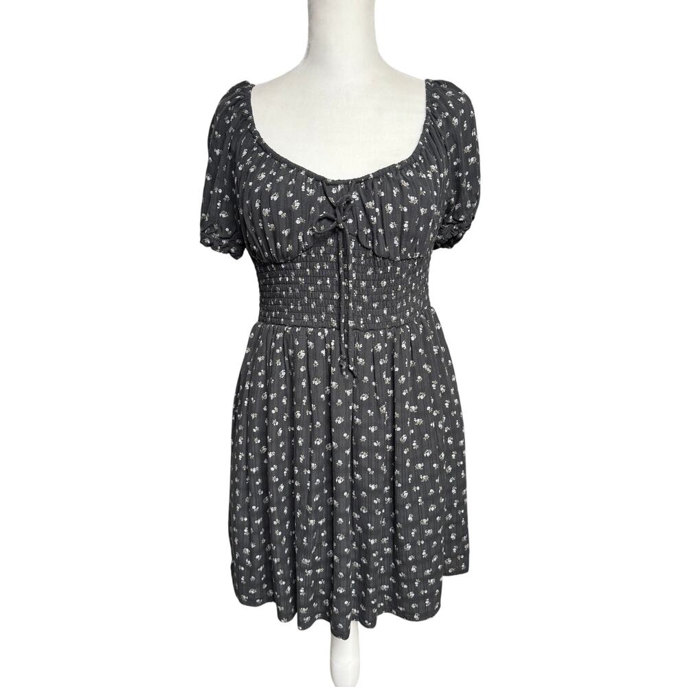 American Eagle Floral Smocked Babydoll Dress Medium Cottagecore - Picture 2 of 12